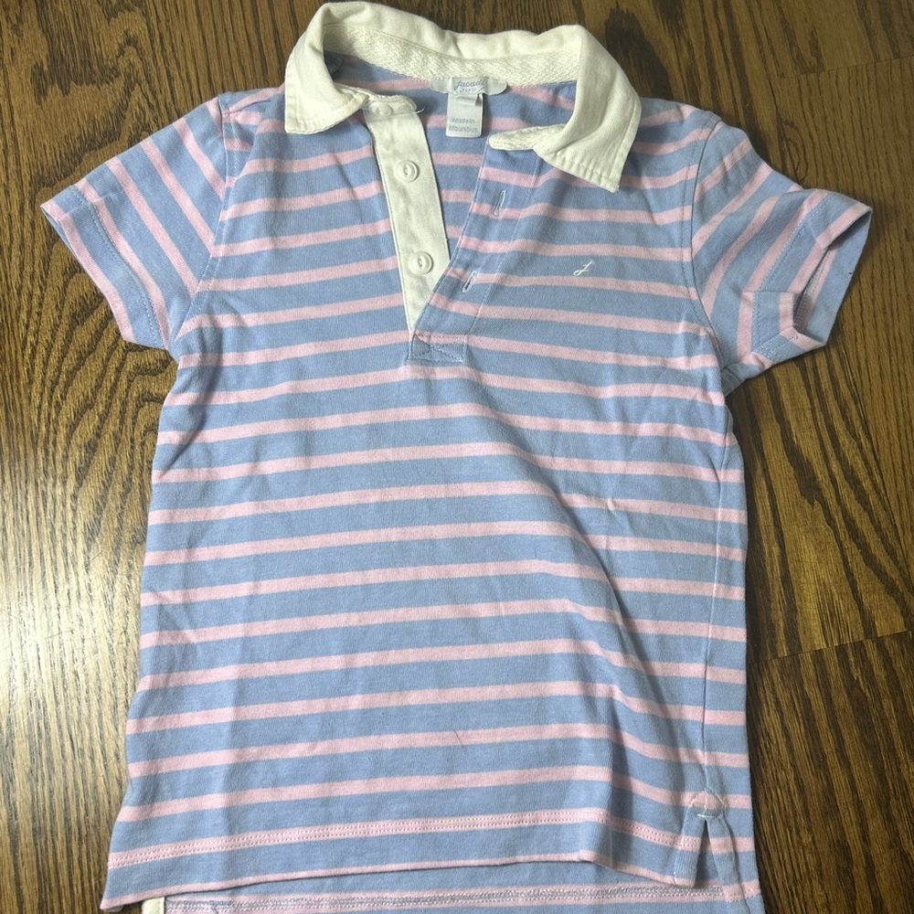 Jacadi Pink and Blue Striped Polo Shirt